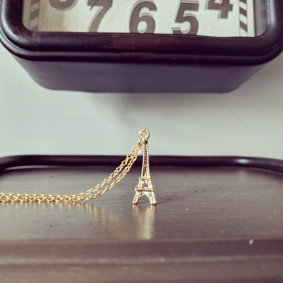 Gold Eiffel Tower Necklace - Picture 3 of 3